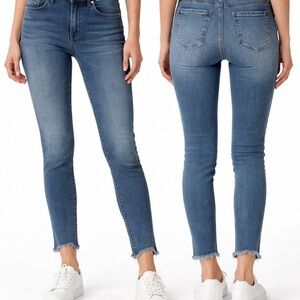 Kut From The Kloth Connie Raw Hem Skinny Crop Jeans Light Wash Stretch Denim 6